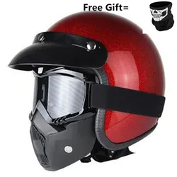 Red Shine Top Quality Open Face Motorcycle Helmet Visor Silver Color Available Vintage Helmet Windshield Shield