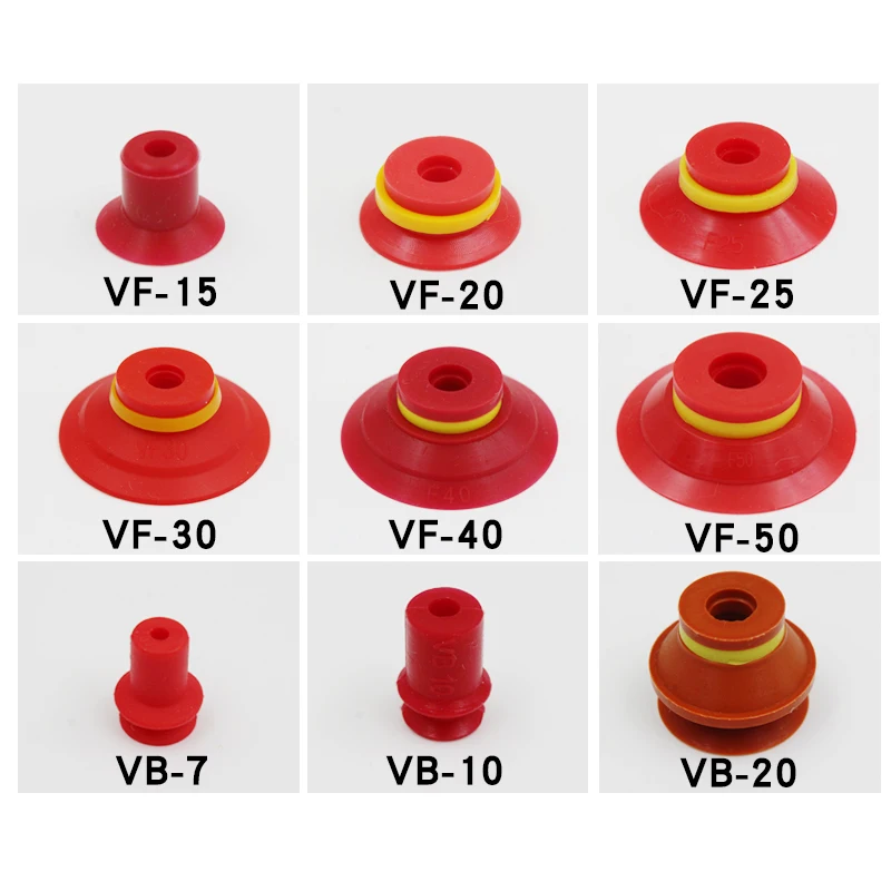 10PCS Vacuum Sucker VB-10 20 30 40 50 Industrial Vacuum Chuck Manipulator Accessories VMECA Series Red Black Suction Cups