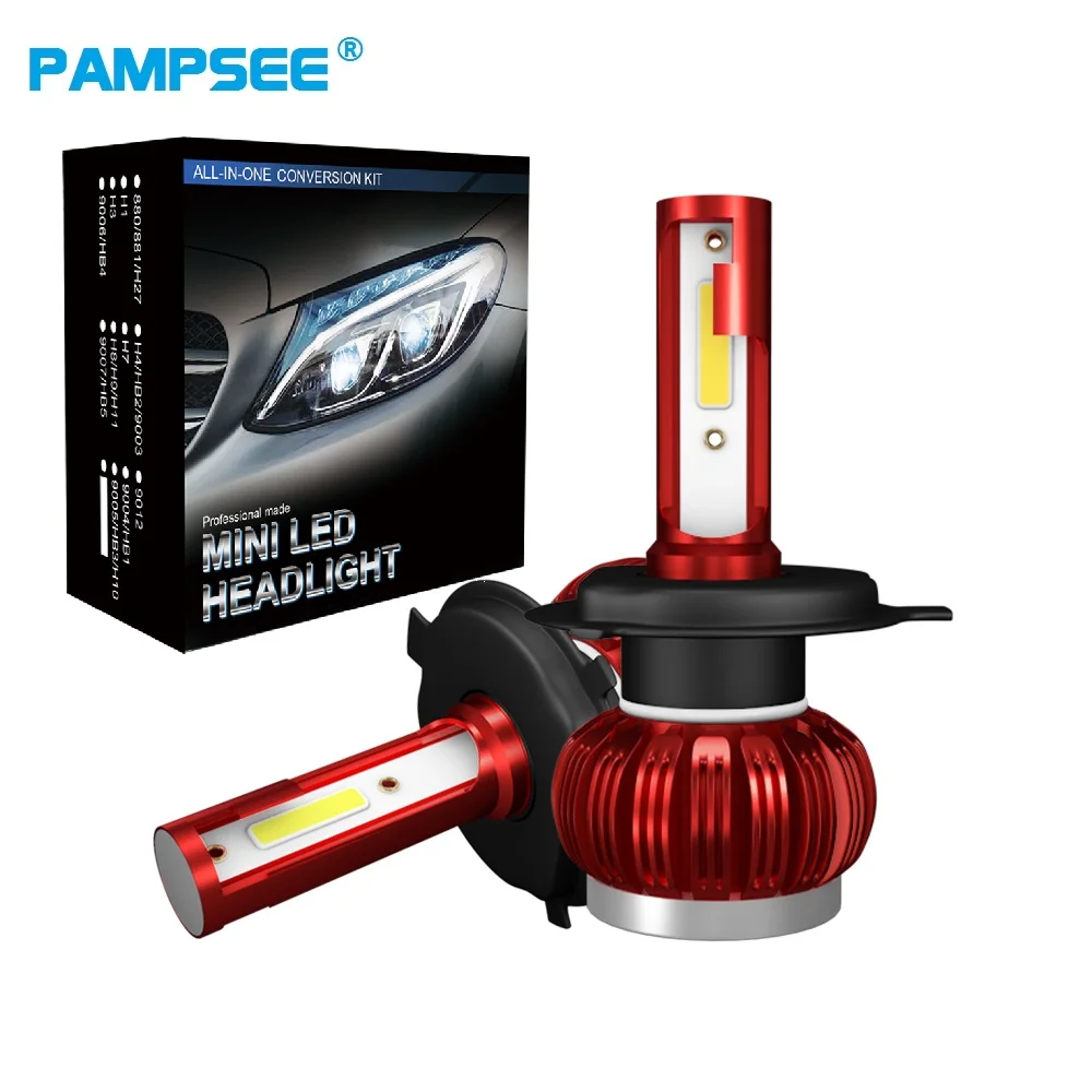 

PAMPSEE K1 2Pcs H4 LED Bulb H7 H11 H8 9006 HB4 9005 HB3 Auto Car Headlight 80W 12000LM High Low Beam Bulbs Automobile Lamp