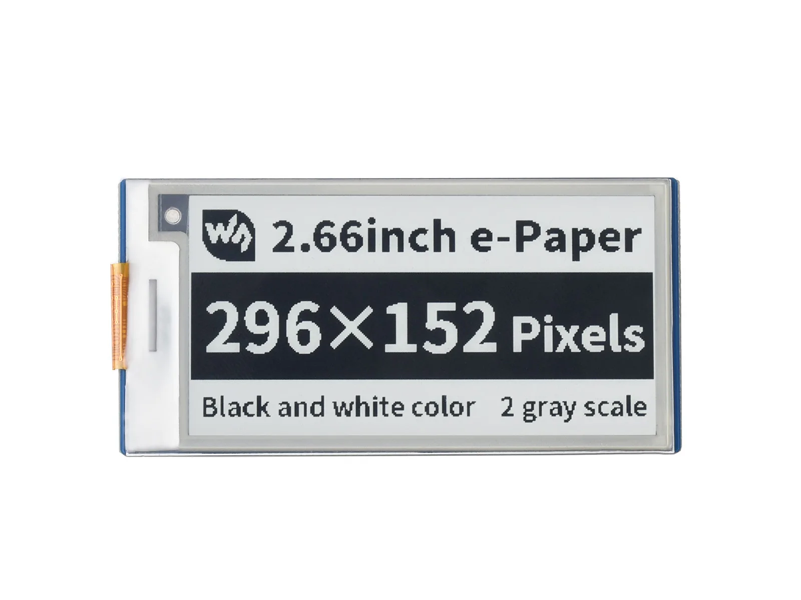 

2.66inch E-Paper E-Ink Display Module ,for Raspberry Pi Pico, 296×152, Blac /White, SPI,Low Power, Paper-Like Effect