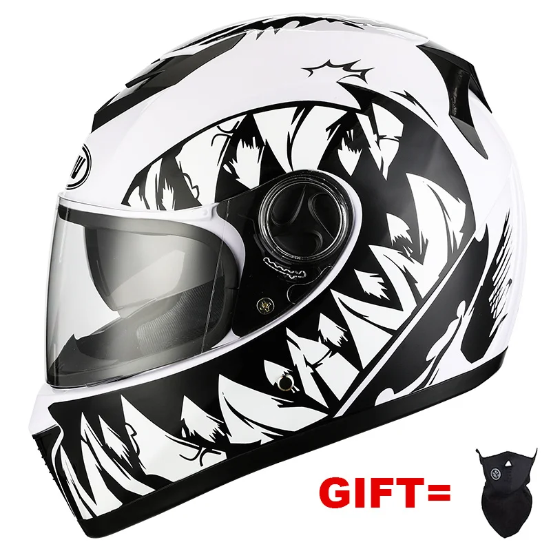 

2021 Full Face Motorcycle Helmet With Dual Lens Motorbike Helmet For Adults Double Visors For Adults casco casque moto capacete