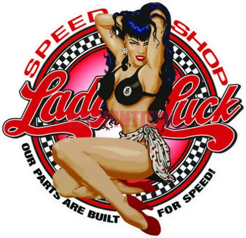Interesting Lucky Lady Speed Shop Decal Vinyl Decals Motorcycle Decals