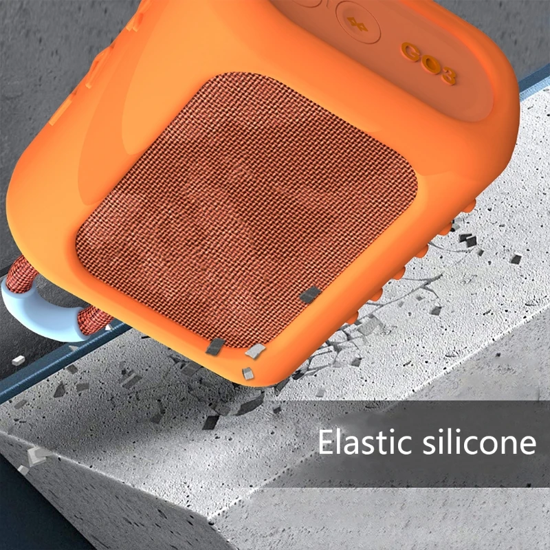 Capa protetora de silicone colorida à prova de poeira, capa com mosquetão para-jbl go 3 go3 acessórios de alto-falante bluetooth