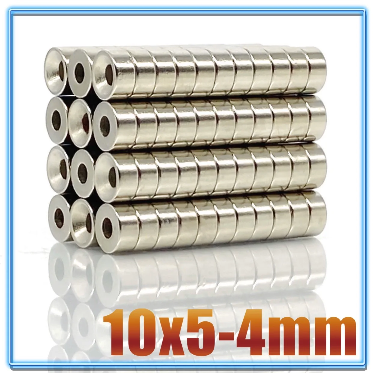 10~500PCS 10x5-4 Stong Neodymium Magnets Disc 10x5 mm Hole 4mm Minor Diameter Magnet Round Countersunk Magnetic 10*5-4 mm