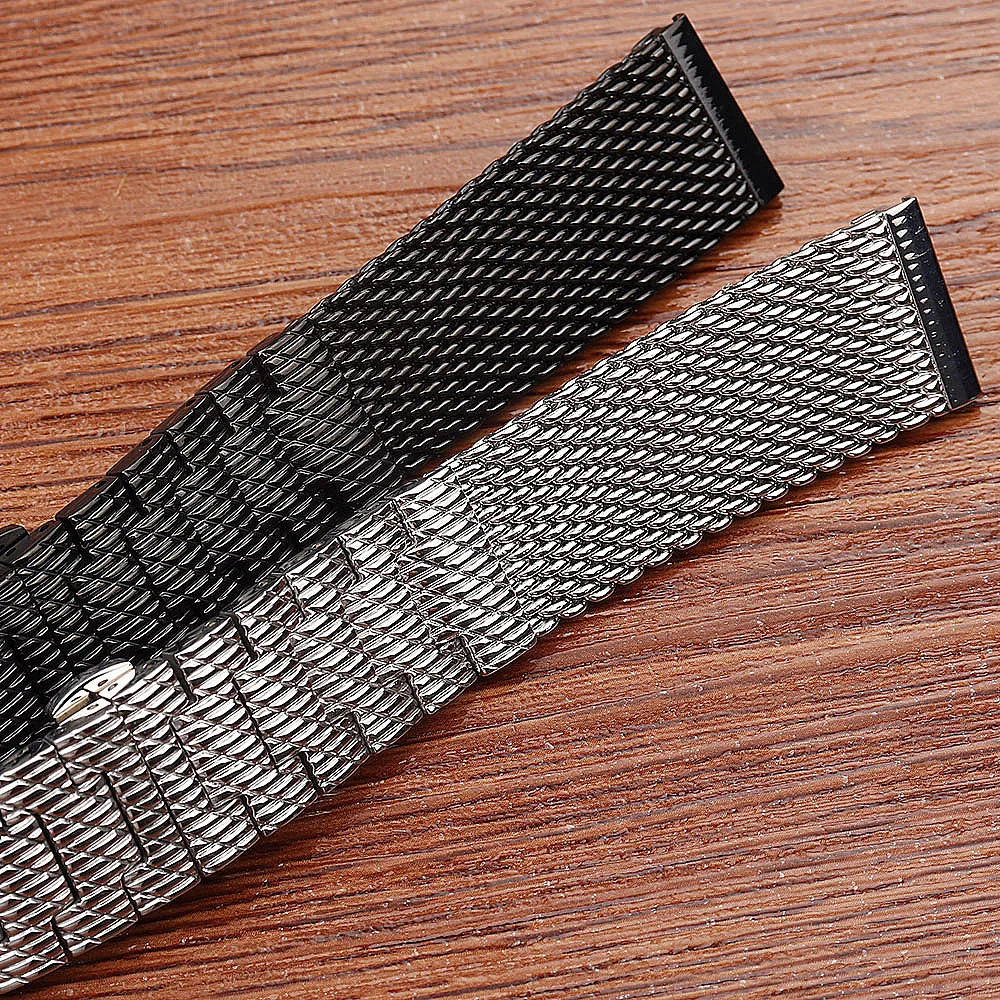 Shark Mesh Steel Strap 22mm Mechanical Watch 316L Stainless Steel 22mm Watch Band Automatic Replacement 22mm Steel Strap for Men