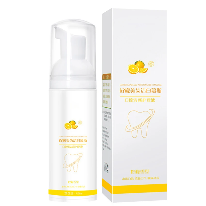 Dentifricio in schiuma per bambini con aroma di limone/menta, dentifricio in schiuma per spazzolino elettrico, 60ml per la pulizia e il miglioramento dei denti