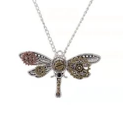 2024trend Steampunk Retro Creative Peculiar Personality Dragonfly Pendant Necklace Womens Necklaces Gothic Jewelry On The Neck