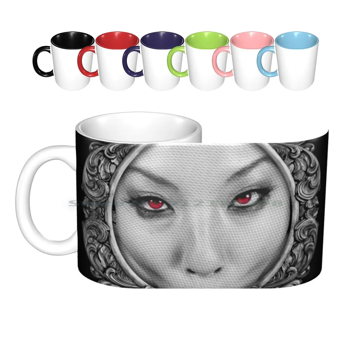 Asa Akira Ceramic Mugs Coffee Cups Milk Tea Mug Asa Akira Star Model Goth Vampire Gothic Occult Macabre Evil Emo Punk Witch