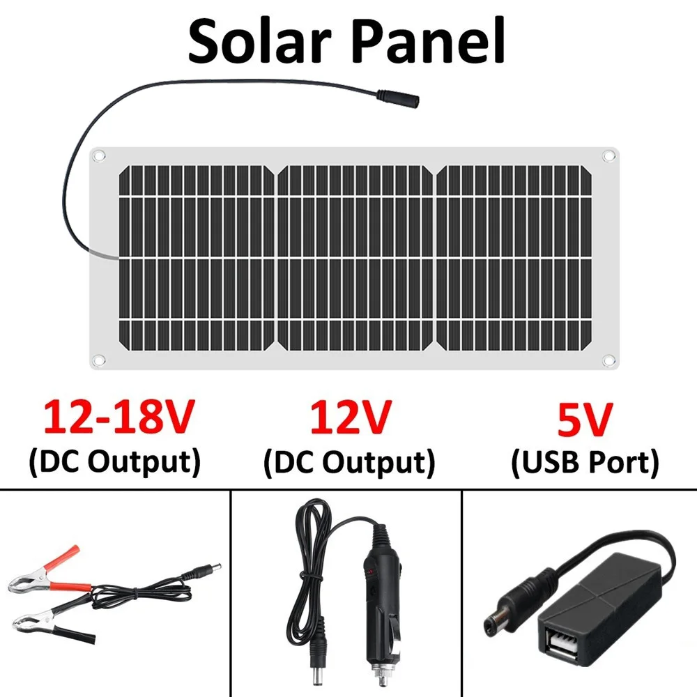 XINPUGUANG Solar Panel 10W Panel słoneczny 5v / 12 V elastyczny Panel słoneczny 18V 20W 12 woltów camping USB / DC 55*21 dla powerbank do telefonu