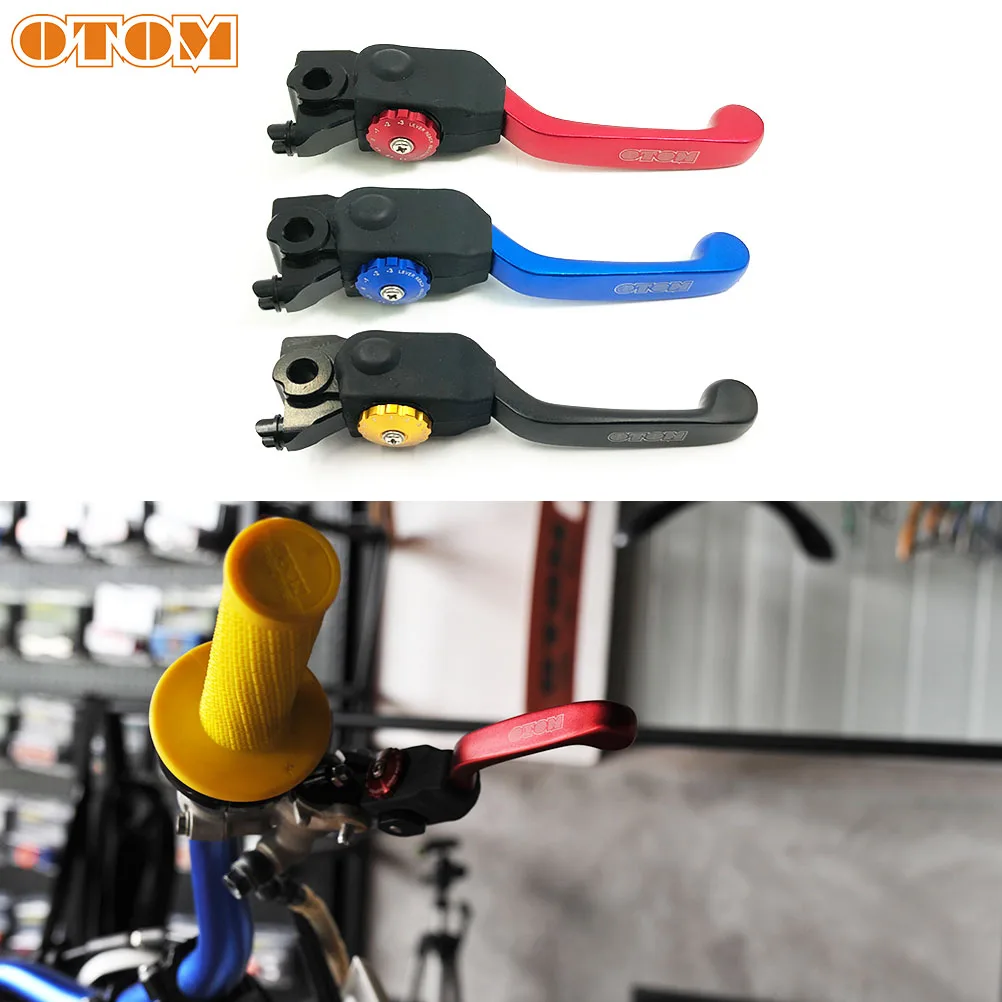 OTOM Motorcycle Front Brake Lever CNC 7 Gears Adjustable Folding Extendable Aluminum Handle Girps For HONDA CRF 250R 450R 250RX