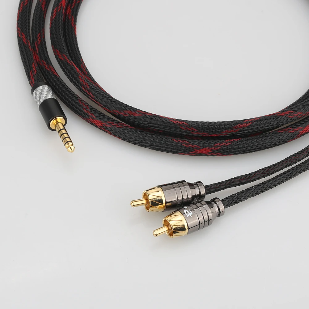 Audiocrast 4.4mm 5 Pole Male Balanced to 2RCA Upgraded Cable For pha2a wm1a 1z zx300a