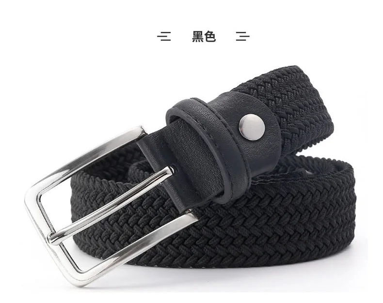 2020 neue Design Männer Gürtel Elastische Gewebe 3,3 CM Breite Blau Schwarz Braun Luxus Geschenk Mädchen Passenden Jeans Zubehör 90CM-135CM – Detail 6