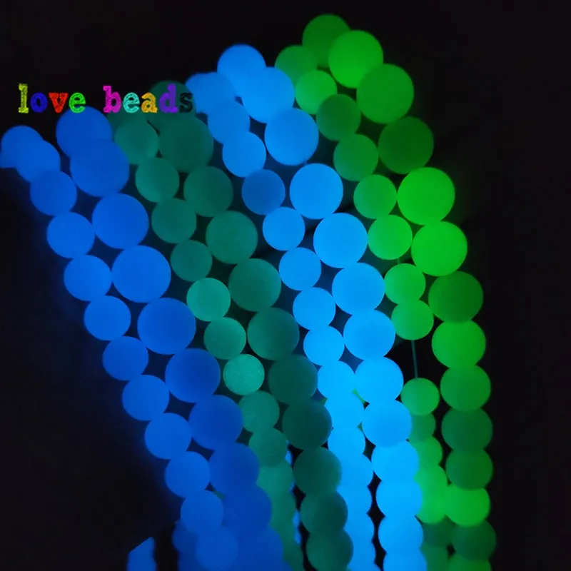 6/8/10mm Natural Stone Luminous Glowing In The Dark Round Beads for Jewelry Making DIY Bracelet Accessories 15inch Mineral Beads