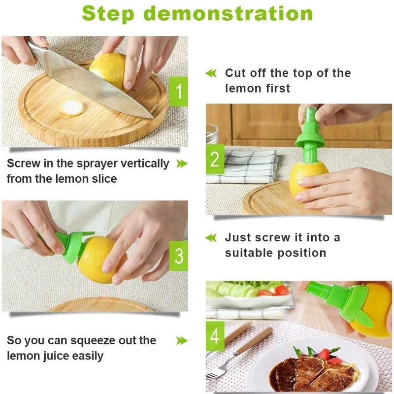 Portable Orange Juice Squeeze Juice Juicer Lemon Spray Mist Orange Fruit Squeezer Sprayer Home Kitchen Cooking Tool Nozzle