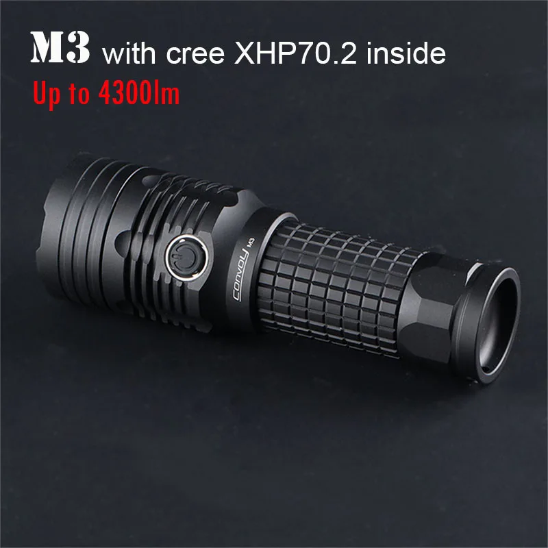 

Convoy M3 with Cree XHP70.2 4300lm Lanterna 26650 Torch Work Flash Light Hunting Camp Lantern Hiking Hunting Bike Light