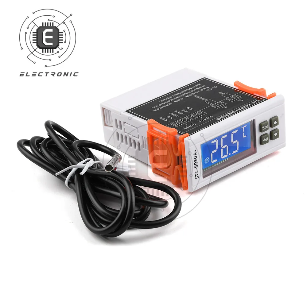 DC12/24V AC110V-220V STC-8080A+Refrigeration Timing Defrosting Intelligent Digital Temperature Controller Thermostat Tester