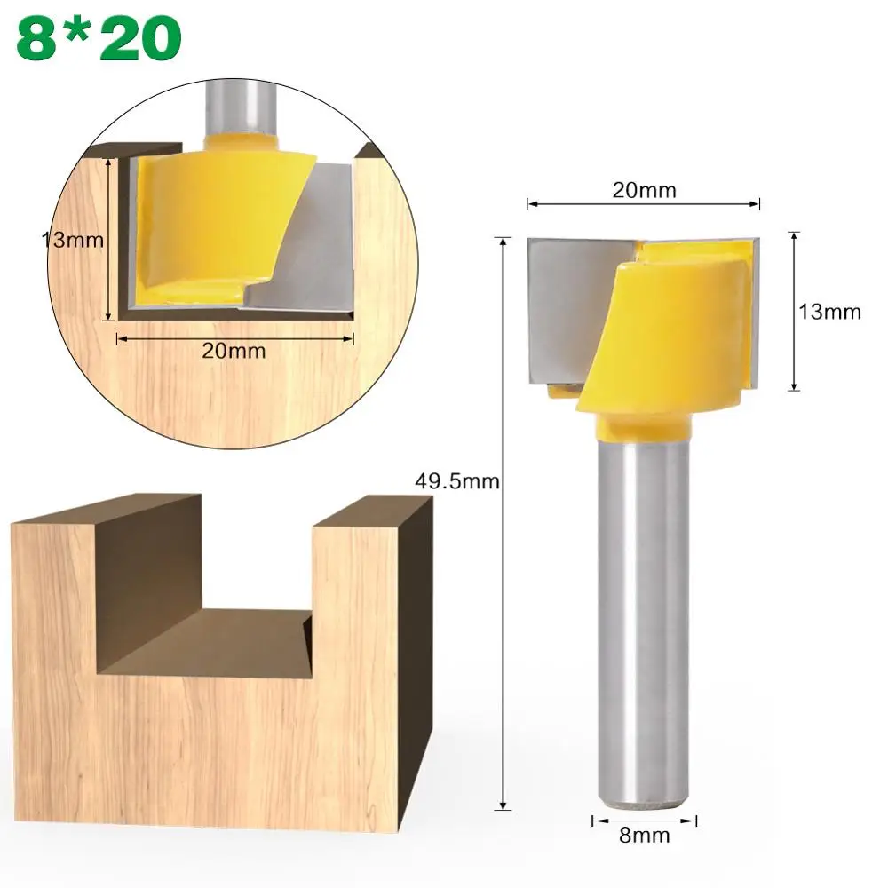 木工用クリーニングビット,8mm,16/18/20/22/25mm,木工用フライス盤