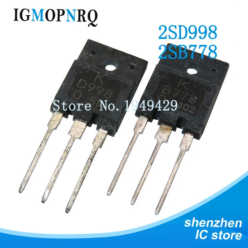10pcs 2SB778 2SD998 TO-3PF (5pcs B778 + 5pcs D998 ) TO-3P