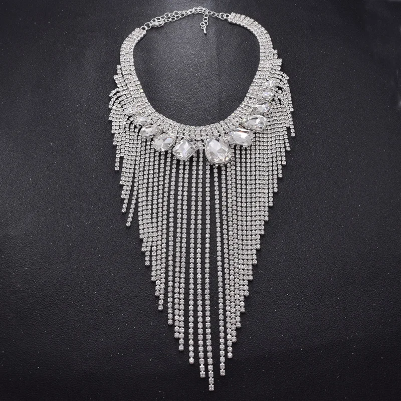 

CUIER Long Tassel Women Necklace Jewelry for Bride Women's Party Costume Gift