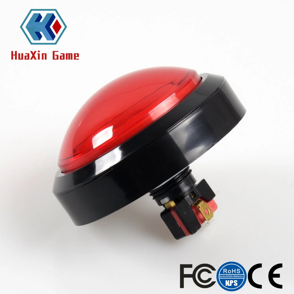 2PCS / Lot 12V 100mm Big Dome Convex Type LED Lit Illuminated Push Buttons For Arcade Machine Video Games Parts