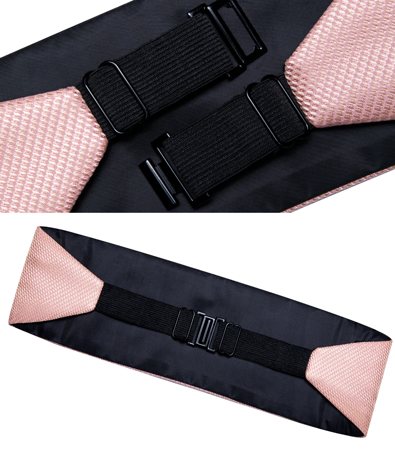 DiBanGu – ensemble de nœuds papillon pour hommes, couleur unie, rose, à la mode, ceinture élastique large, pour bal de promo, mariage