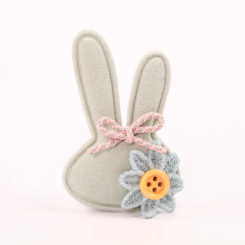 Rabbit with Bow Padded Patches, Appliques for Clothes, Sewing Supplies, DIY Hair Bow Decoration, 6.2x4cm, 20Pcs