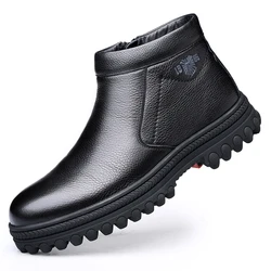 New Winter Boots Men Warmest Cow Leather Winter Shoes Men Fashion Thick Soled Male Boots Men warm Basic boots Snow Boots Man