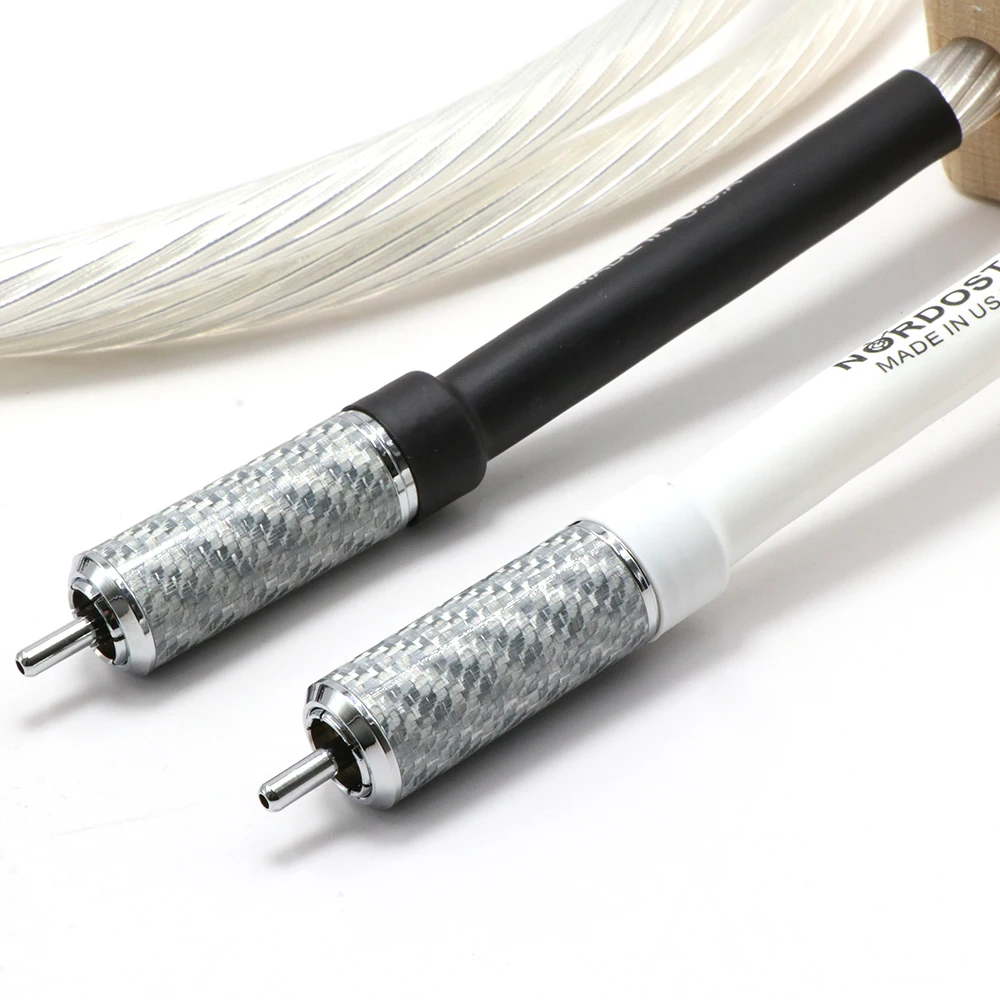 High Quality pair Nordost Odin Supreme Reference Interconnect RCA Audio cable with Carbon fiber RCA PLUG