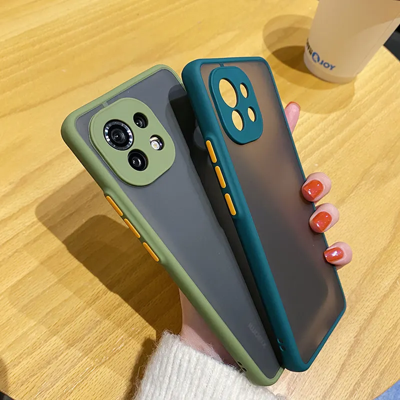 Stoß feste Rüstung matt klar Fall für Xiaomi Mi 11 Lite Ultra 10t Lite Poco F3 X3 GT Redmi Note 7 8 9 9s 10 Hard PC Stoßstangen abdeckung – Detail 4