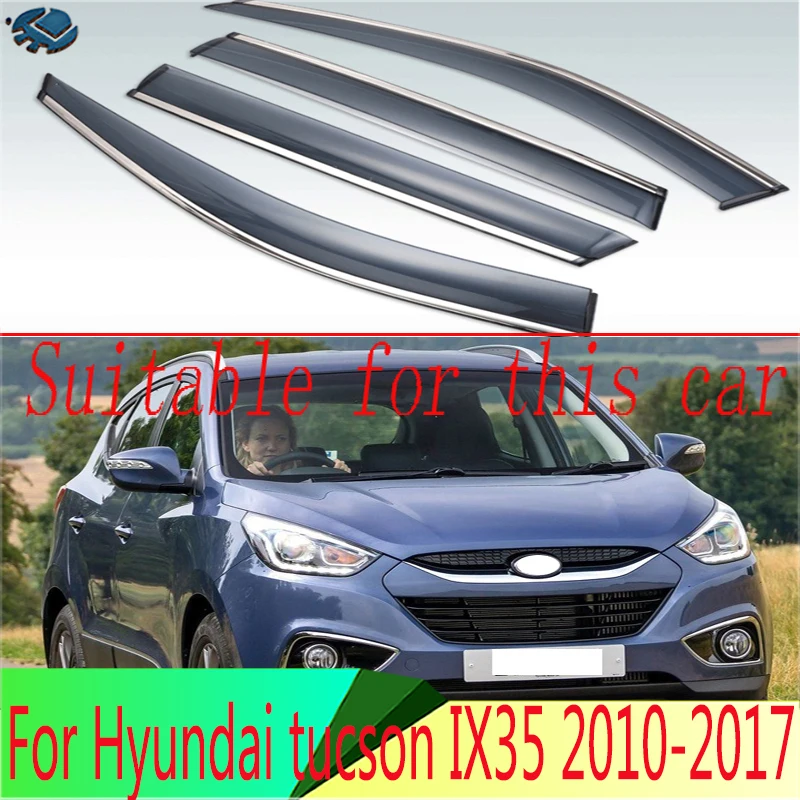 

Для Hyundai tucson IX35 2010-2017 пластиковый внешний козырек вентиляционные шторы оконный солнцезащитный дефлектор от дождя 4 шт.