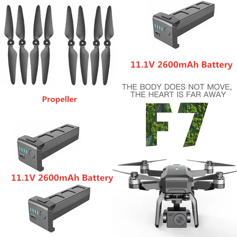 

F7PRO SJRC F7 PRO 4K GPS RC Drone Spare Parts 11.1V 2600mAh Battery/Propeller F7 PRO Drone Accessories F7 PRO Blades And Battery