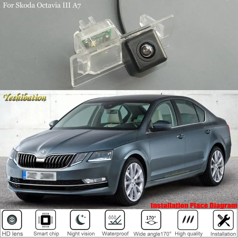 Yeshibation Rear View Camera For Skoda Octavia III A7 (Typ 5E) Wagon Sedan MK3 2013~2018 HD CCD Back Up Parking Camera