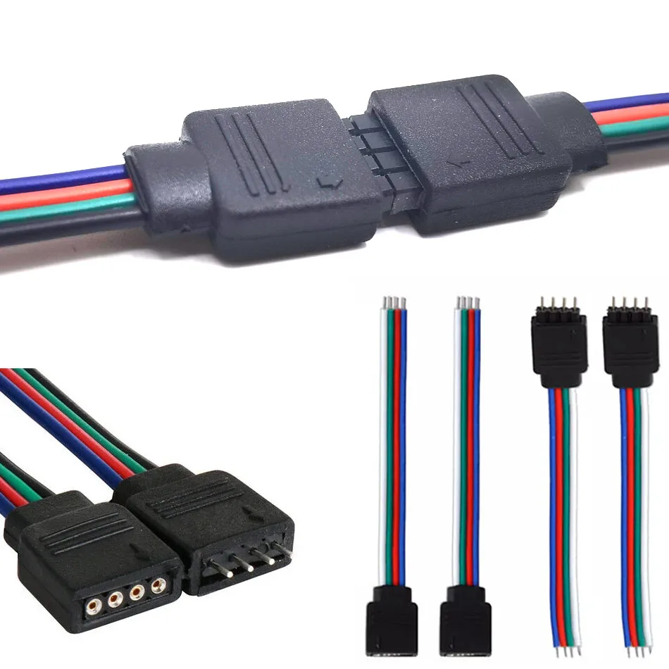 1Pcs 4pin 5pin 6pin Male Female strip to controller Adapter Cable Wire for 5050 3528 SMD RGB RGBW RGB+CCT LED Strip light