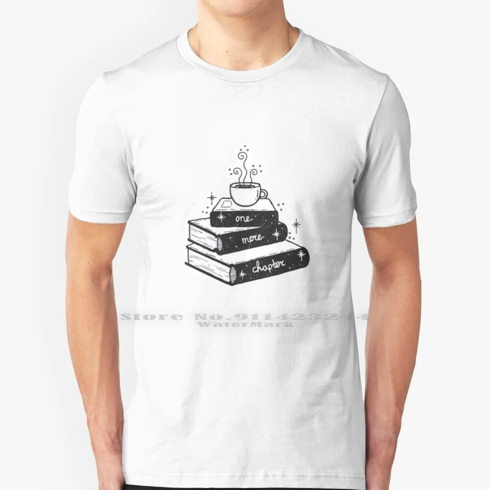 One More Chapter T Shirt 100% Pure Cotton Bookworms Coffee Tea Book Lover Reading Space Galaxy Cosmos Magick Literature