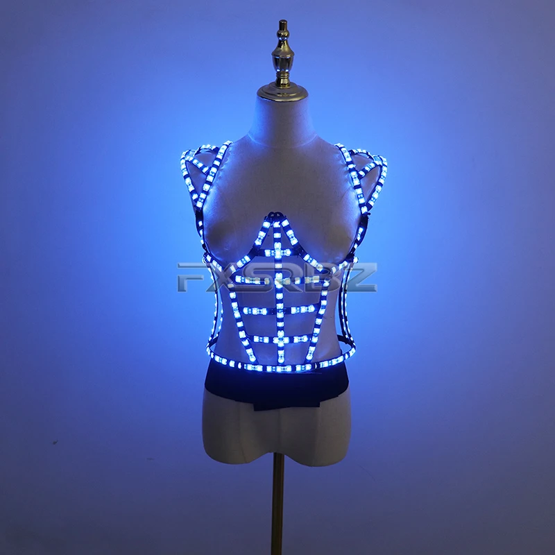 LED Cage Costume Perspective Light Luminous Clothing LED Hollowed-Out Ballet Dress DJ Singer Bar Nightclub Dance Clothes