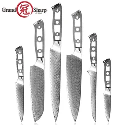 Grandsharp New Knife Blank Blade DIY Making Kitchen Knife 67 Layers Damascus Steel VG10 Chef Knife Billet Material Tools Parts