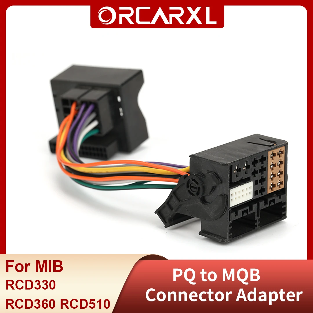 PQ to MQB Radio Connector Adapter for VW MIB Radio RCD330 RCD330G PLUS RCD360 for VW 2003-2015 Auto Accessories