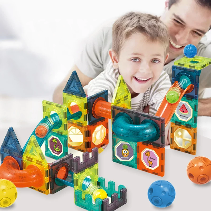 Magnetic Building Blocks Magnet Maze Ball Track Blocks Magnetic Designer Construction Set Educational Toys For Children Gift