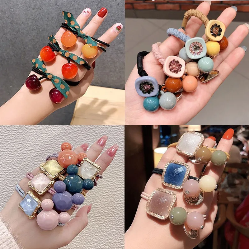 Trend 2020 Korean Simple Durable Scrunchie Women Girls Elastic Hair Rubber Bands Holder Accessories Tie Hair Rope Ring Headdress