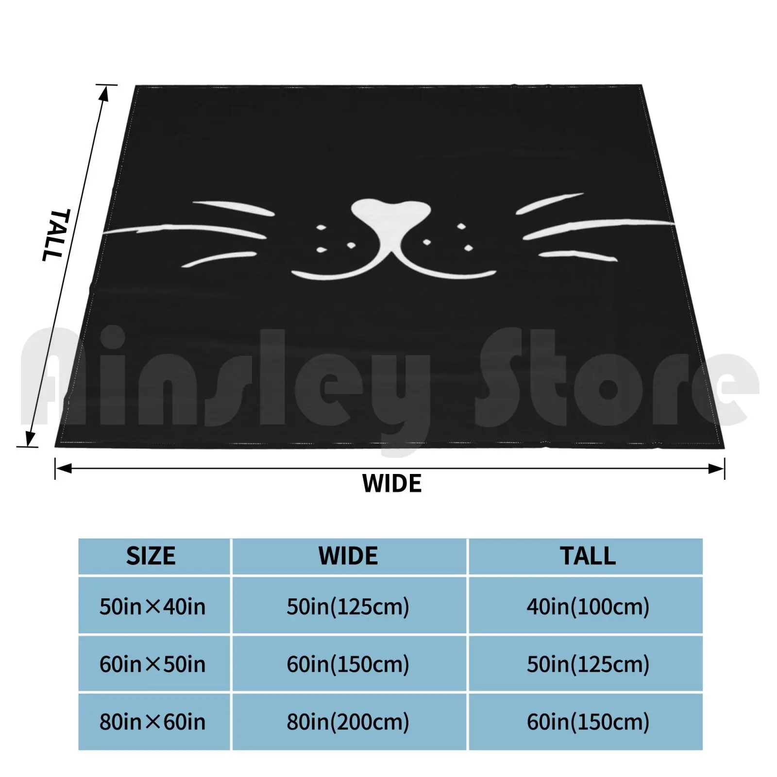 Cute Cat Face , Cat Nose , Cat Whiskers Cute Gift Idea Blanket For Sofa Bed Travel Cat Cats Cat