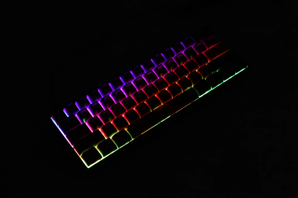 bm60rgb bm60 poker rgb 60% gh60 hot swappable Custom Mechanical Keyboard PCB program VIA full rgb switch underglow type c