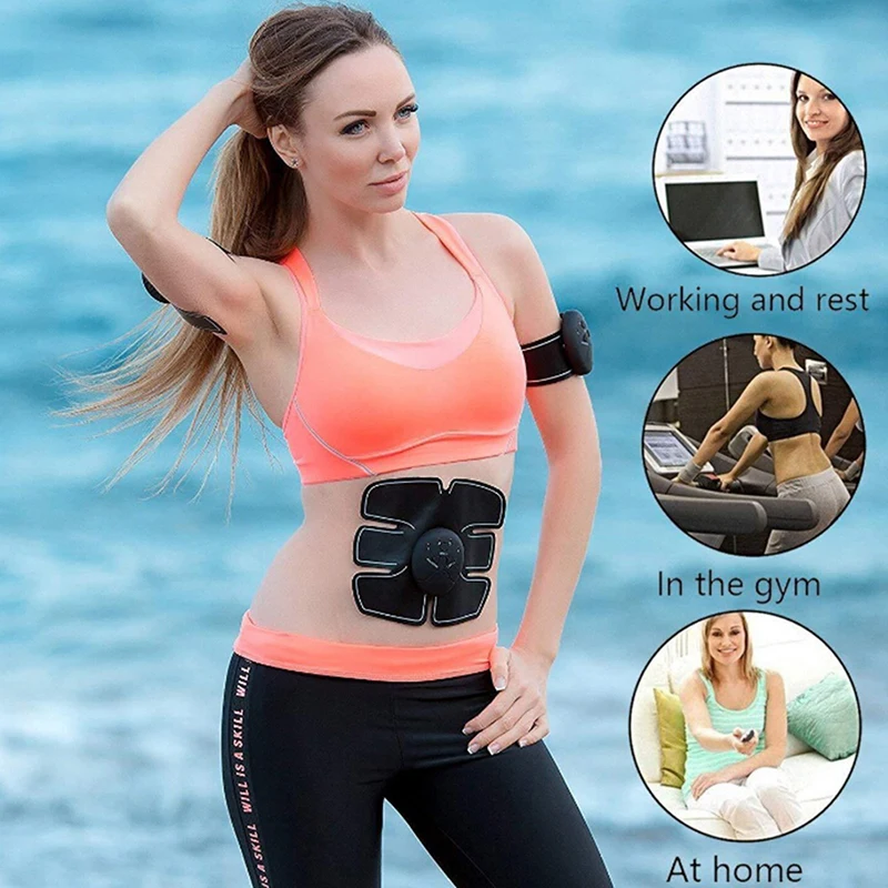 EMS Smart Abs Stimulator Abdominal Muscle Training Pad Body Fit Slimming Trainer