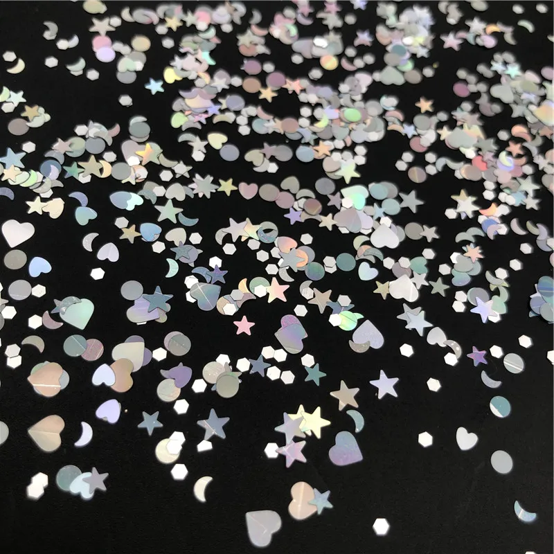 20 g/pacco dimensione Laser argento ultrasottile chiodo Glitter paillettes per Body Art pittura Nail Artl decorazione fai da te