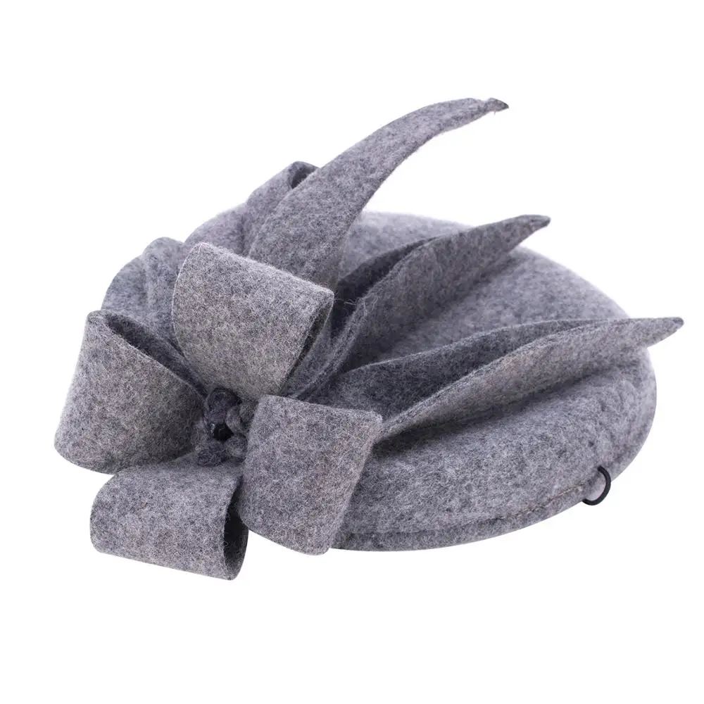 Lawliet 100% Wool Felt Fascinators Floral Pillbox Winter Vintage Festival Tea Party Wedding Beret for Women A302