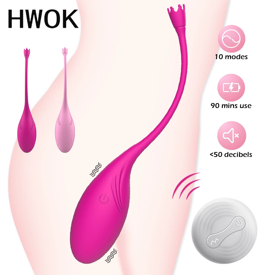 HWOK-vibrador inalámbrico con Control remoto para mujer, consolador usable, punto G, clítoris, Juguetes sexuales