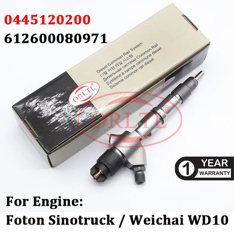 0445120200 Fuel Injector Nozzle Assy 0 445 120 200 For Shanqi Delong Foton Sinotruck Weichai WD10 612600080971