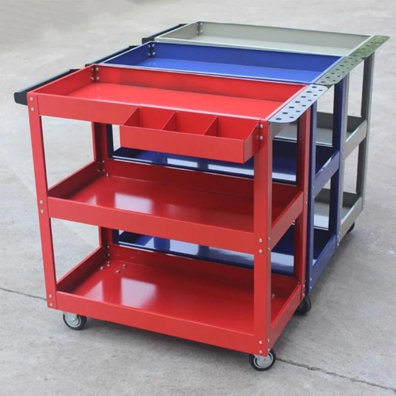 Hardware trolley Mobile car repair tool box with wheels Large thick heavy industrial grade storage rack