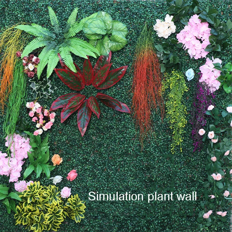 

40*60cm Faux Plant Wall Eucalyptus Milan Plastic Fake Lawn Background Green Plant Decor Wall Hanging Outdoor Garden Mall Decor