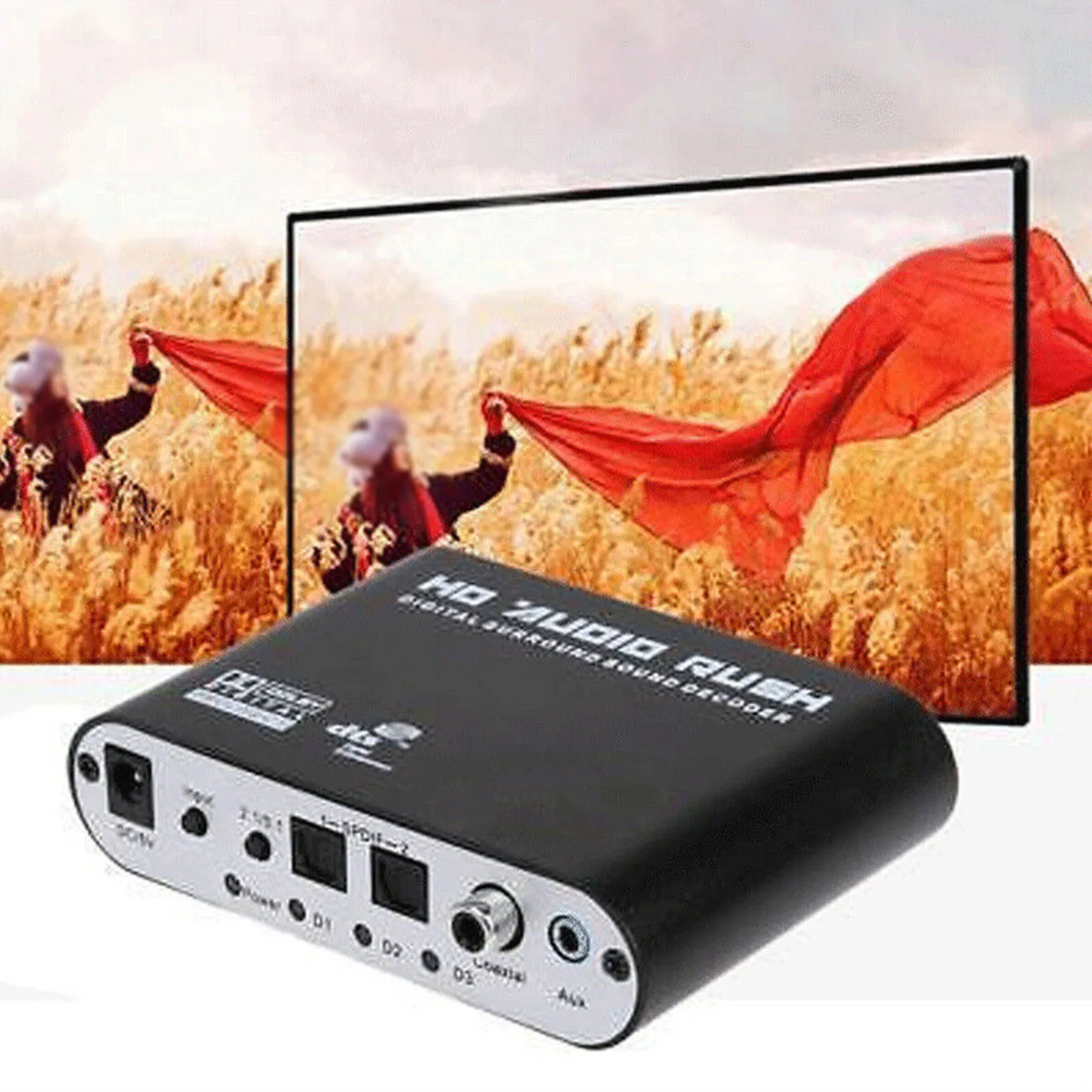 Audio 5.1CH AC3 DTS Decoder Audio digitale SPDIF ottico coassiale a 6RCA con cavo