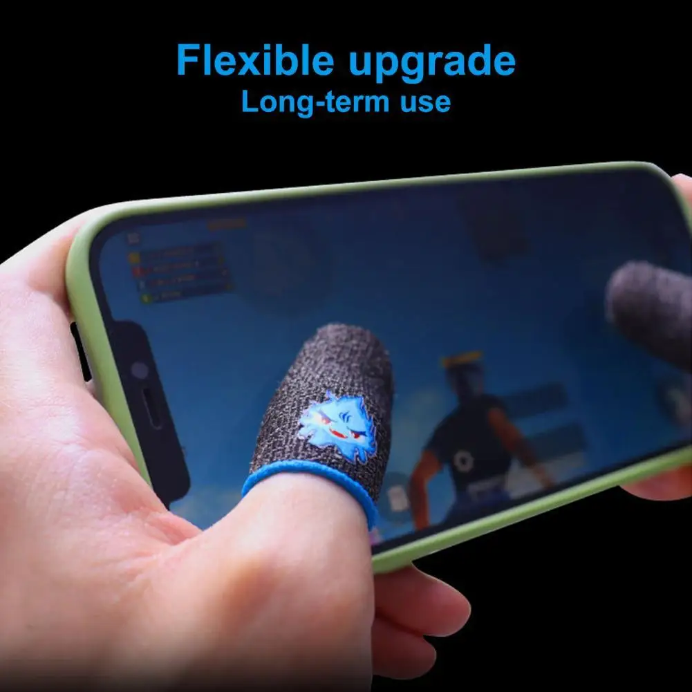

1 Pair Finger Cover High-quality Faux Silver Fiber Gaming Finger Cover Washable Luminous Fingertip Gloves